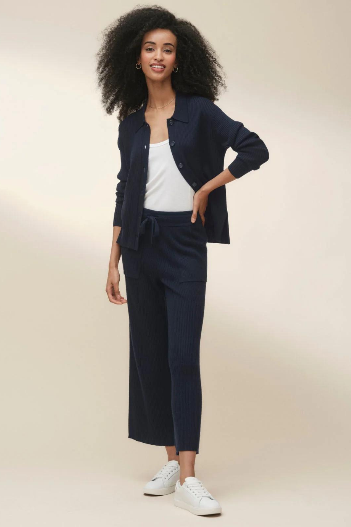 Splendid Georgie Cashblend Rib Pant Navy