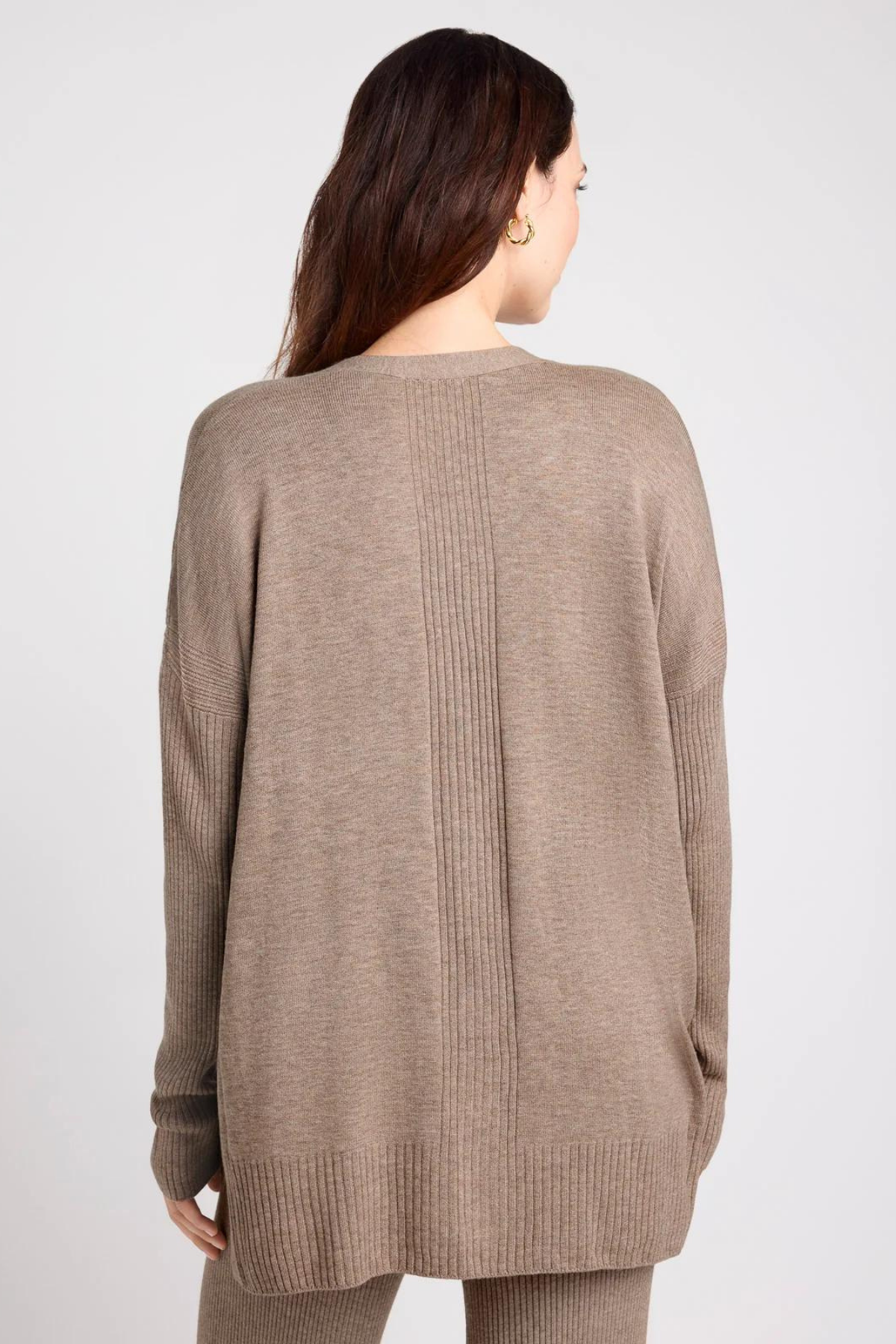 Splendid Georgie Cashblend Tunic Cardigan Tawny Heather