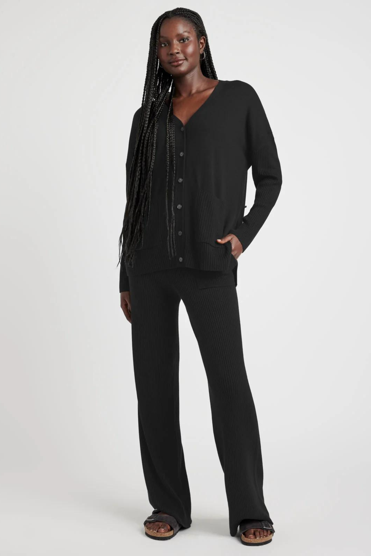 Splendid Gerogie Cashblend Tunic Cardigan Black