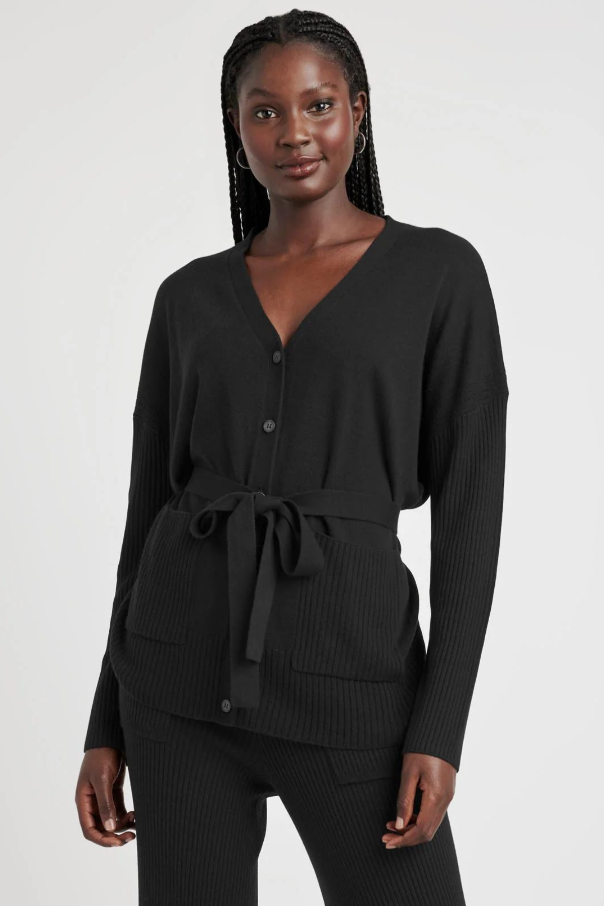 Splendid Georgie Cashblend Tunic Cardigan Black