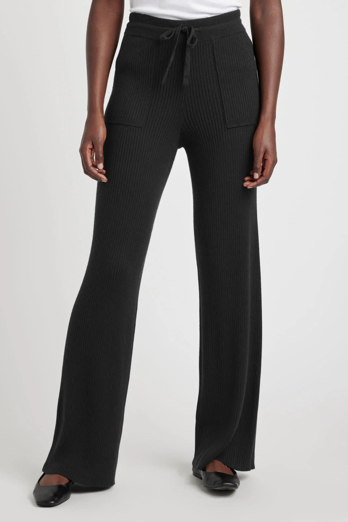 Splendid Georgie Cashblend Rib Long Pant Black