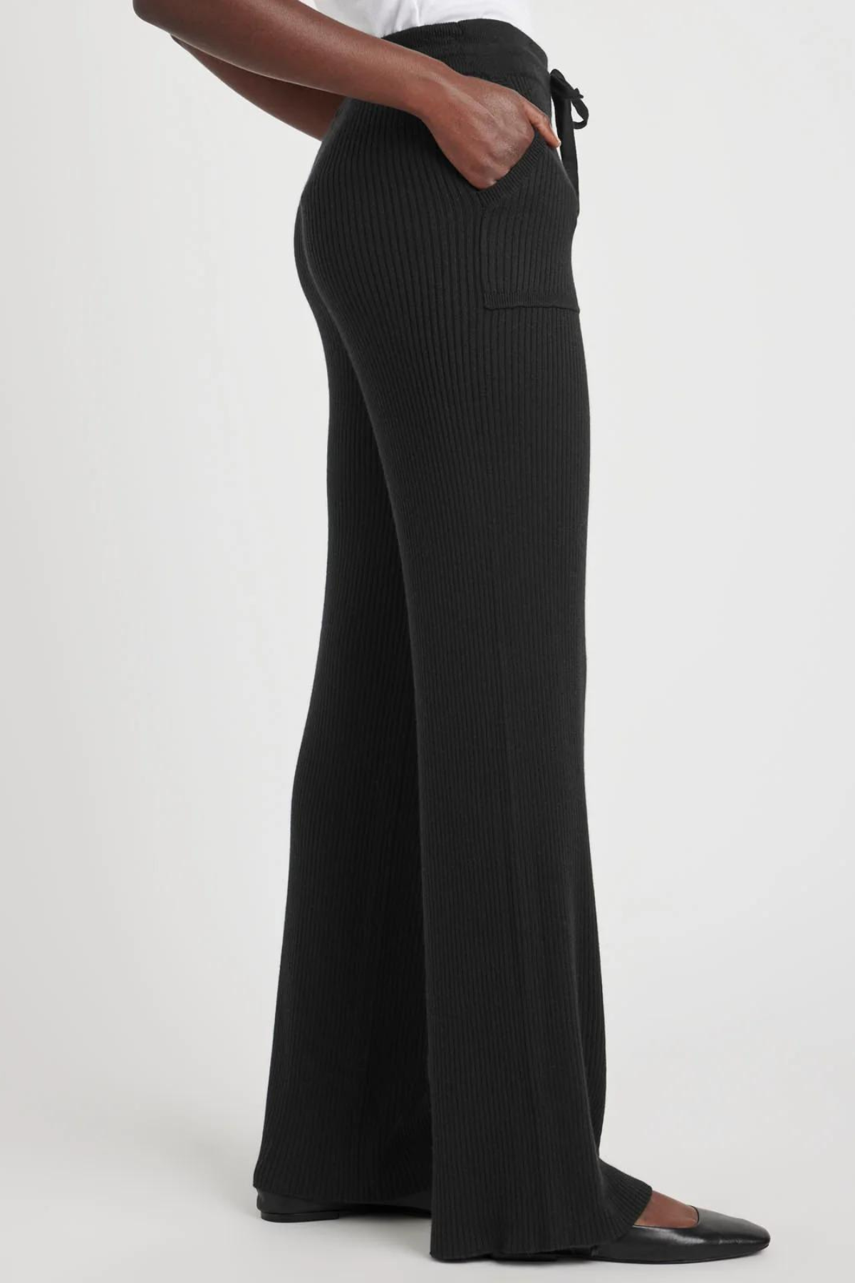 Splendid Georgie Cashblend Rib Long Pant Black