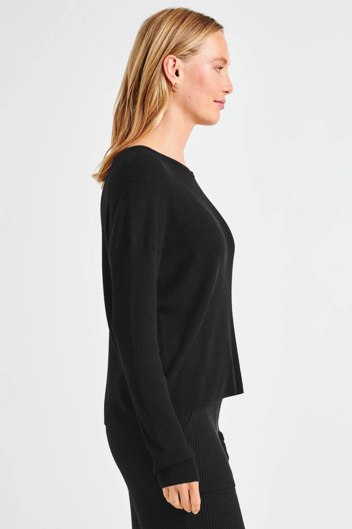 Splendid Georgie Rib Sweater Black