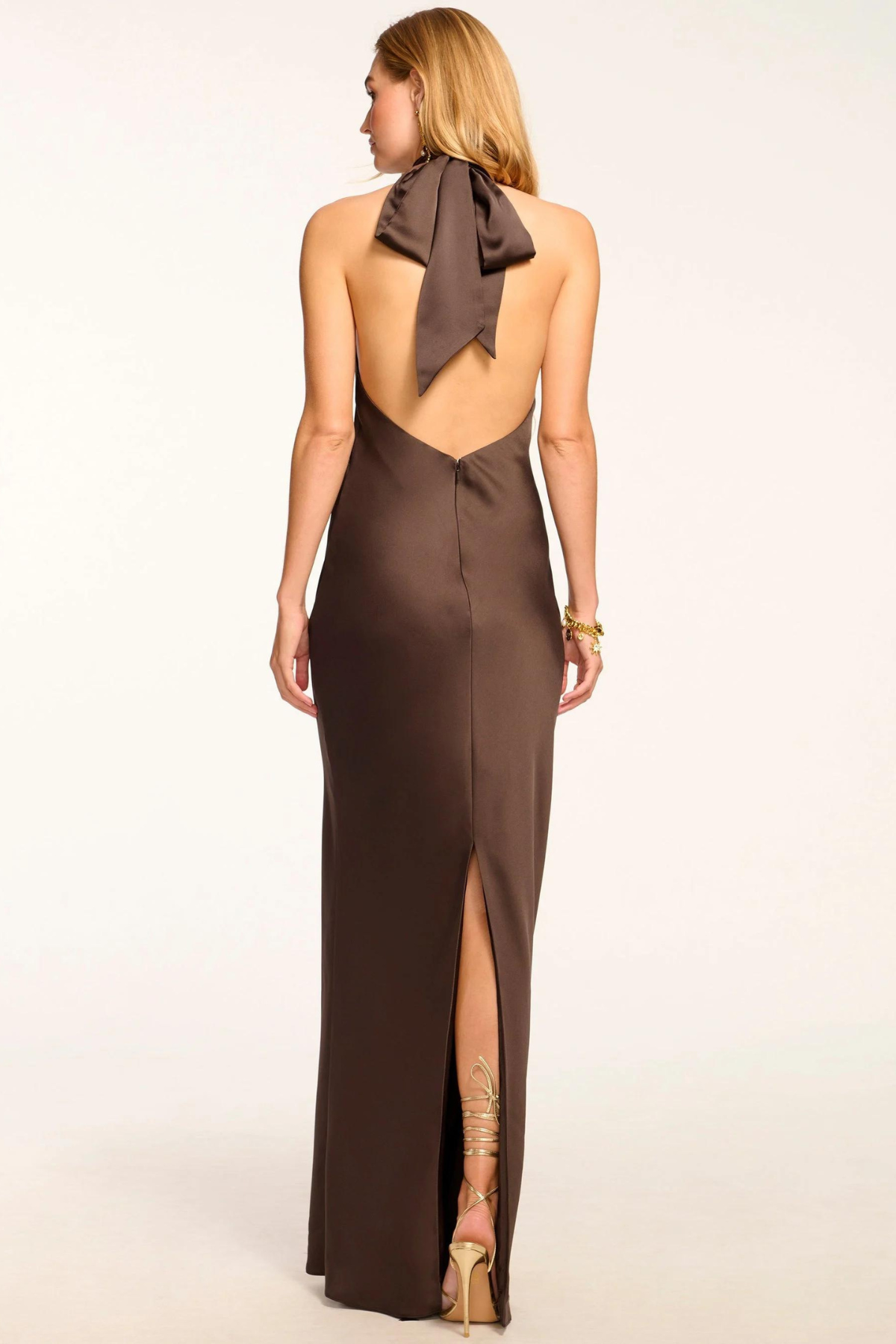 Ramy Brook Tatiana High Neck Gown Desert Brown