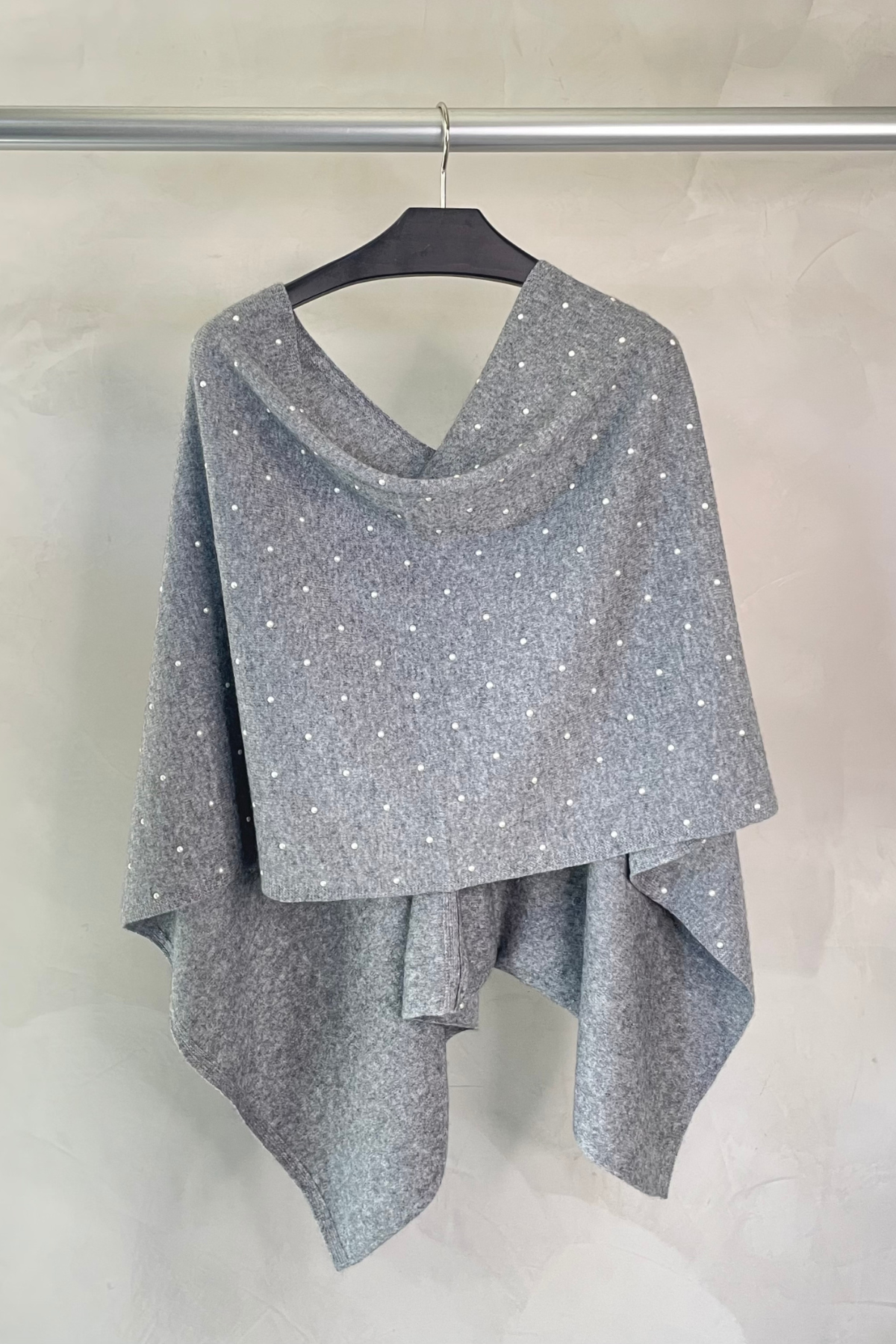 In Cashmere Poncho Heather Grey