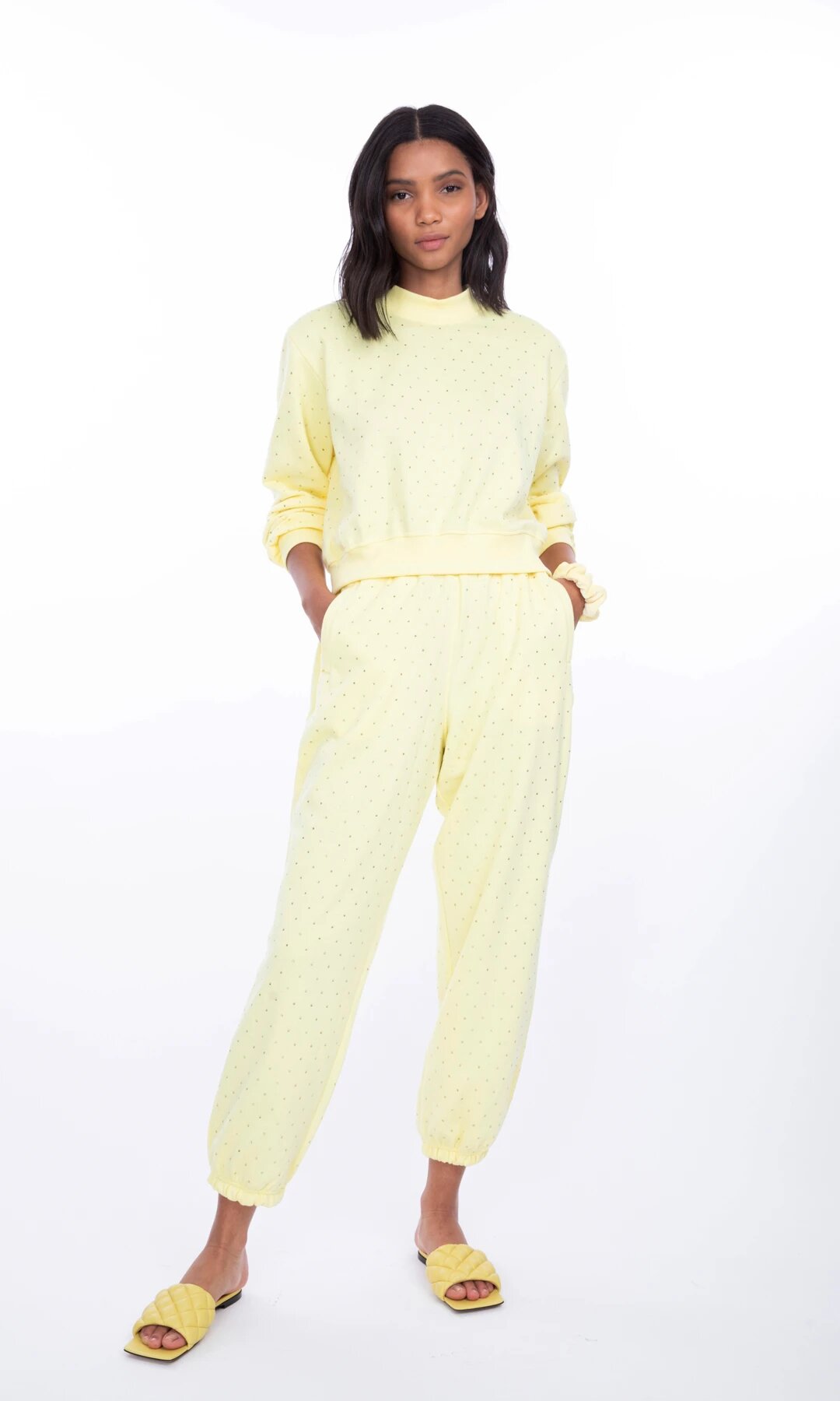 Generation Love Rena Crystal Yellow Sweatpants