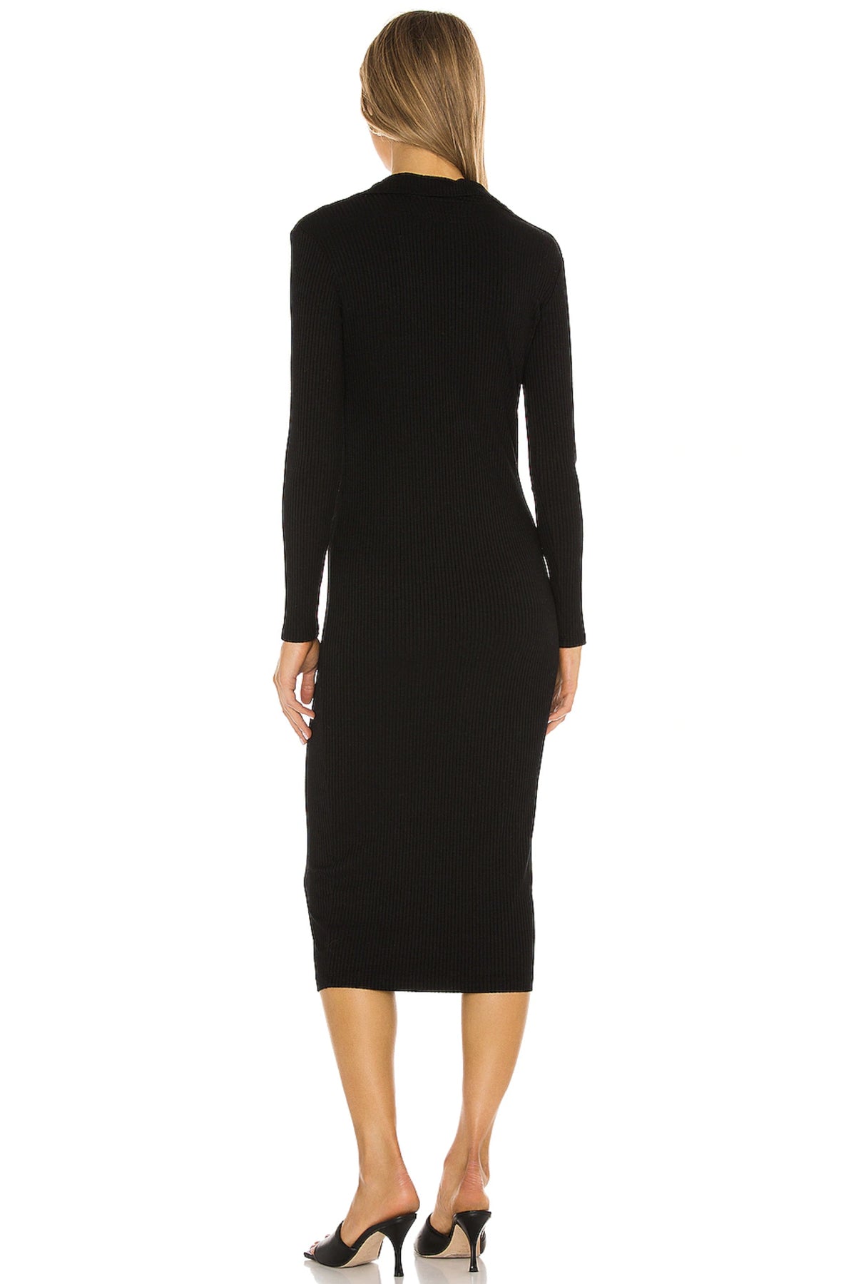 Enza Costa Rib Knee Polo Midi Dress