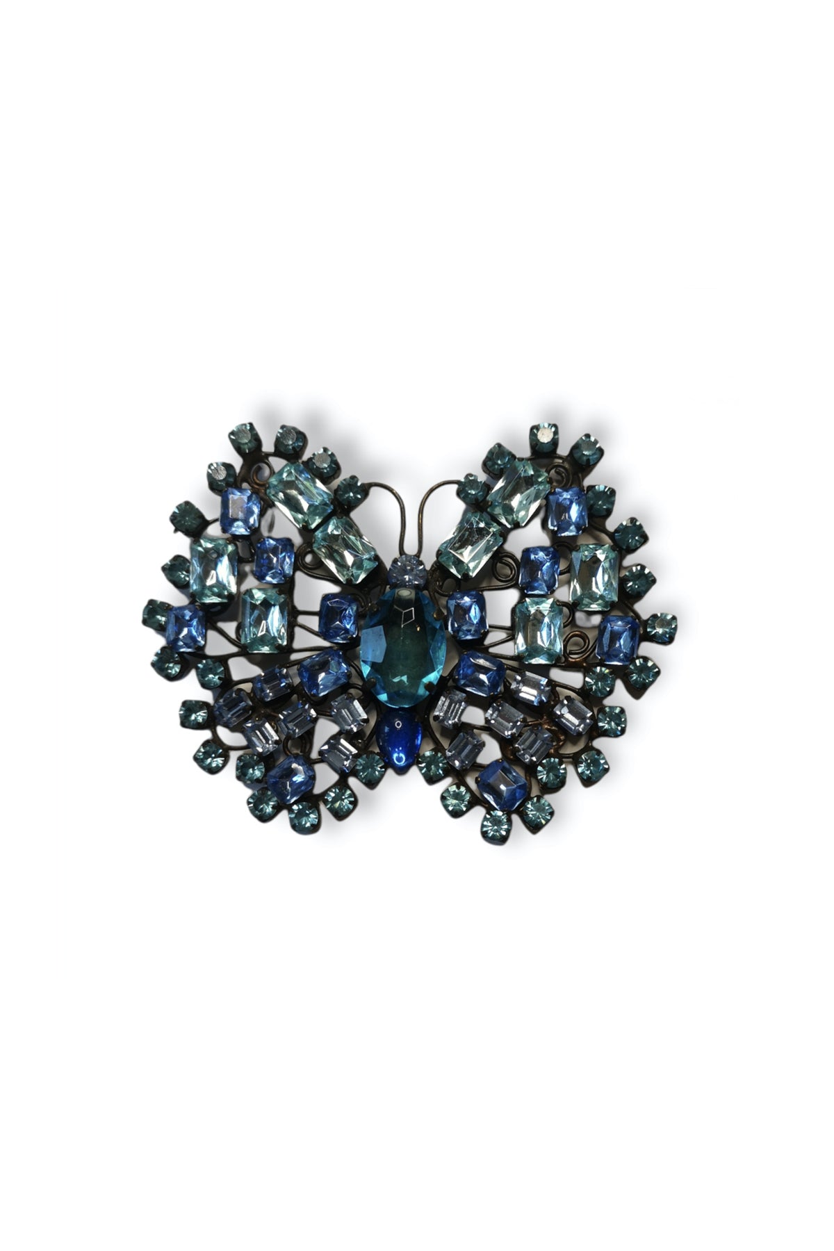 Luisa Beccaria Big Crystal Butterfly Brooch