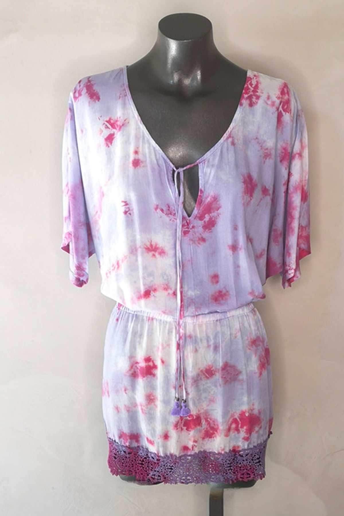 Gypsy Lavender Tie Dye Mini Dress