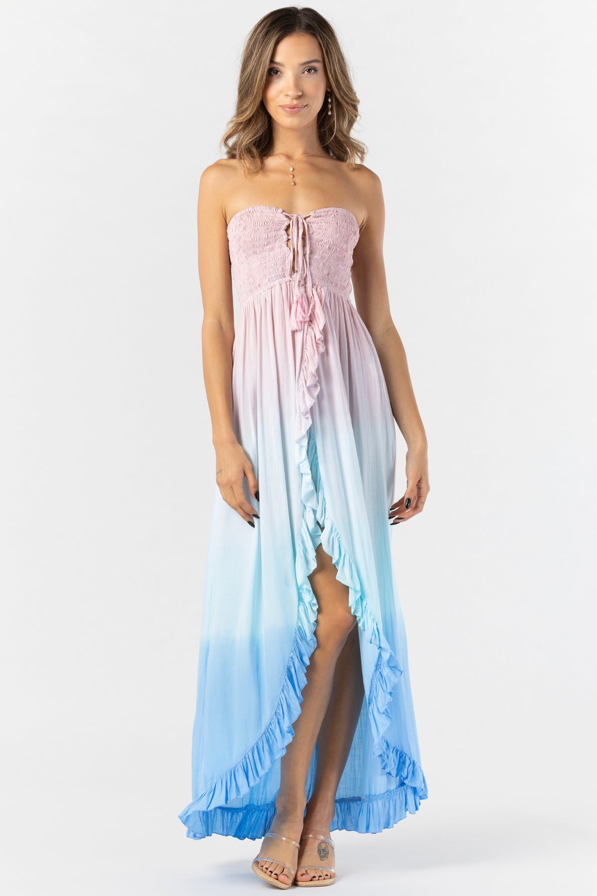 Tiare Hawaii Flynn Maxi Dress - Mauve Aqua Blue Ombre